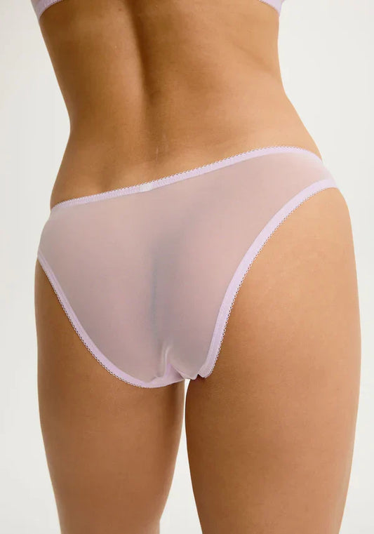 Blush Violine Orchid Sheer Embroidery Low Rise Bikini Panty
