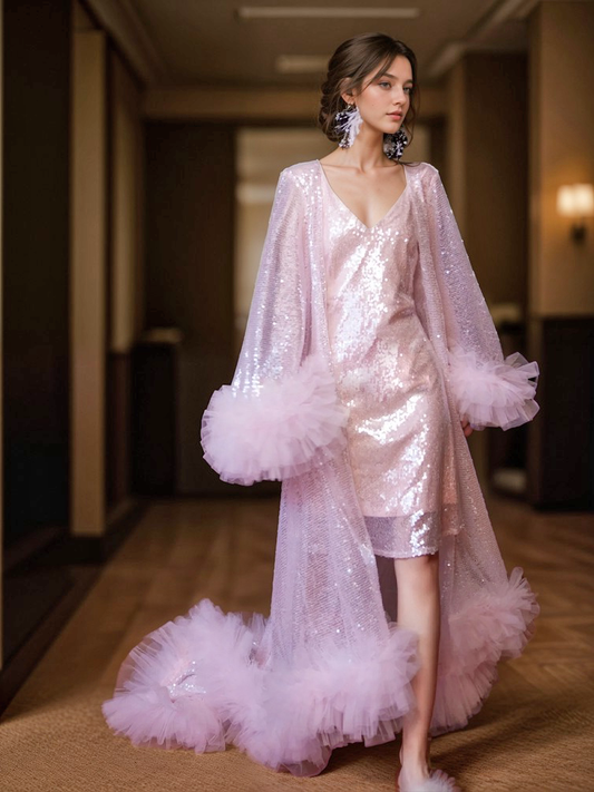 Estella Glint Sequin Robe & Nightgown Set