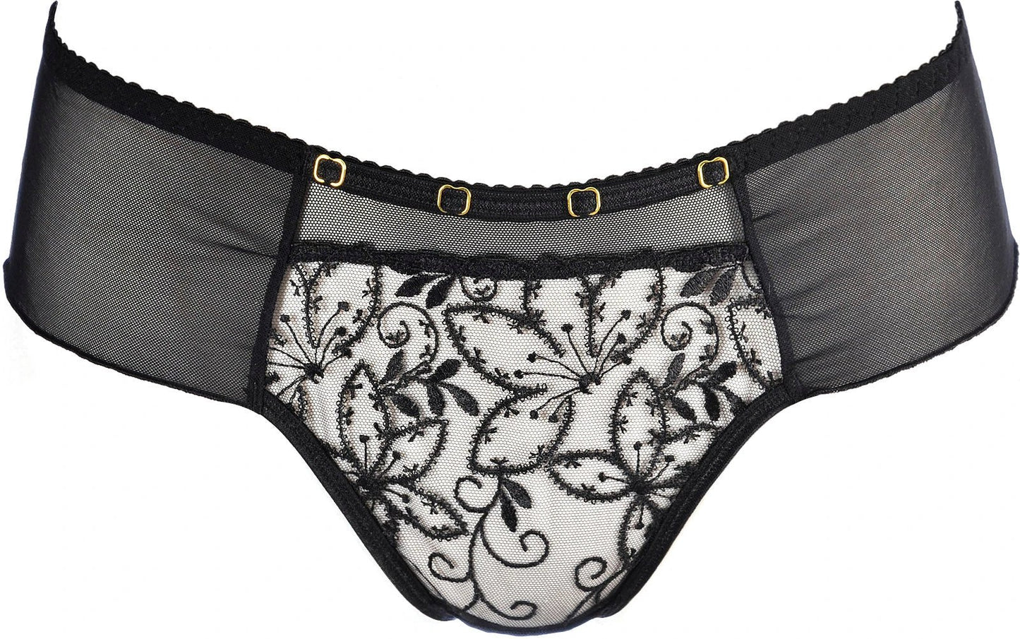 Ultra Sheer Brazilian Thong Panty Axami Black Angel by Axami Lingerie