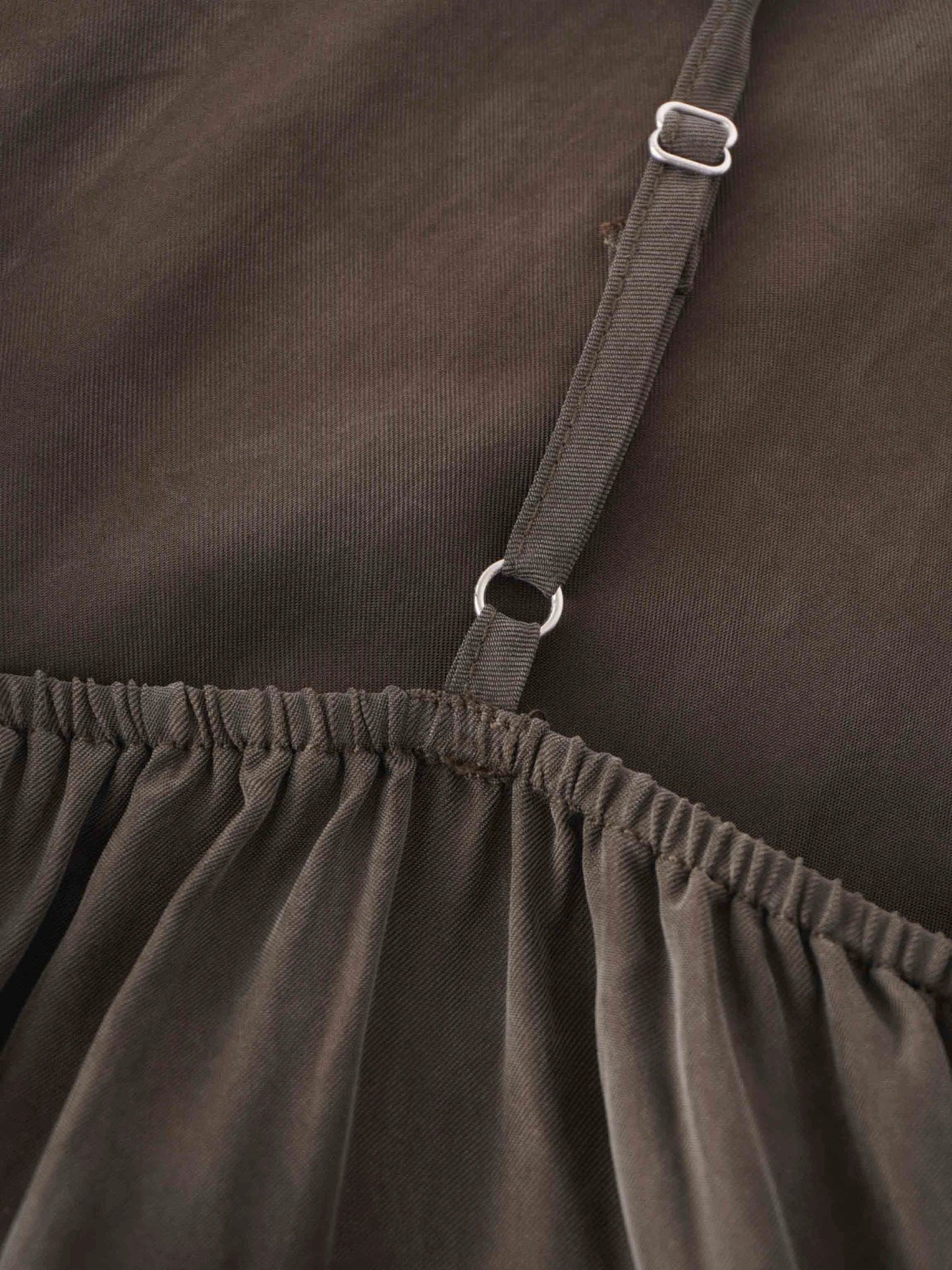 Cupro Crew Neck Slip Dress-Olive by HAILEY