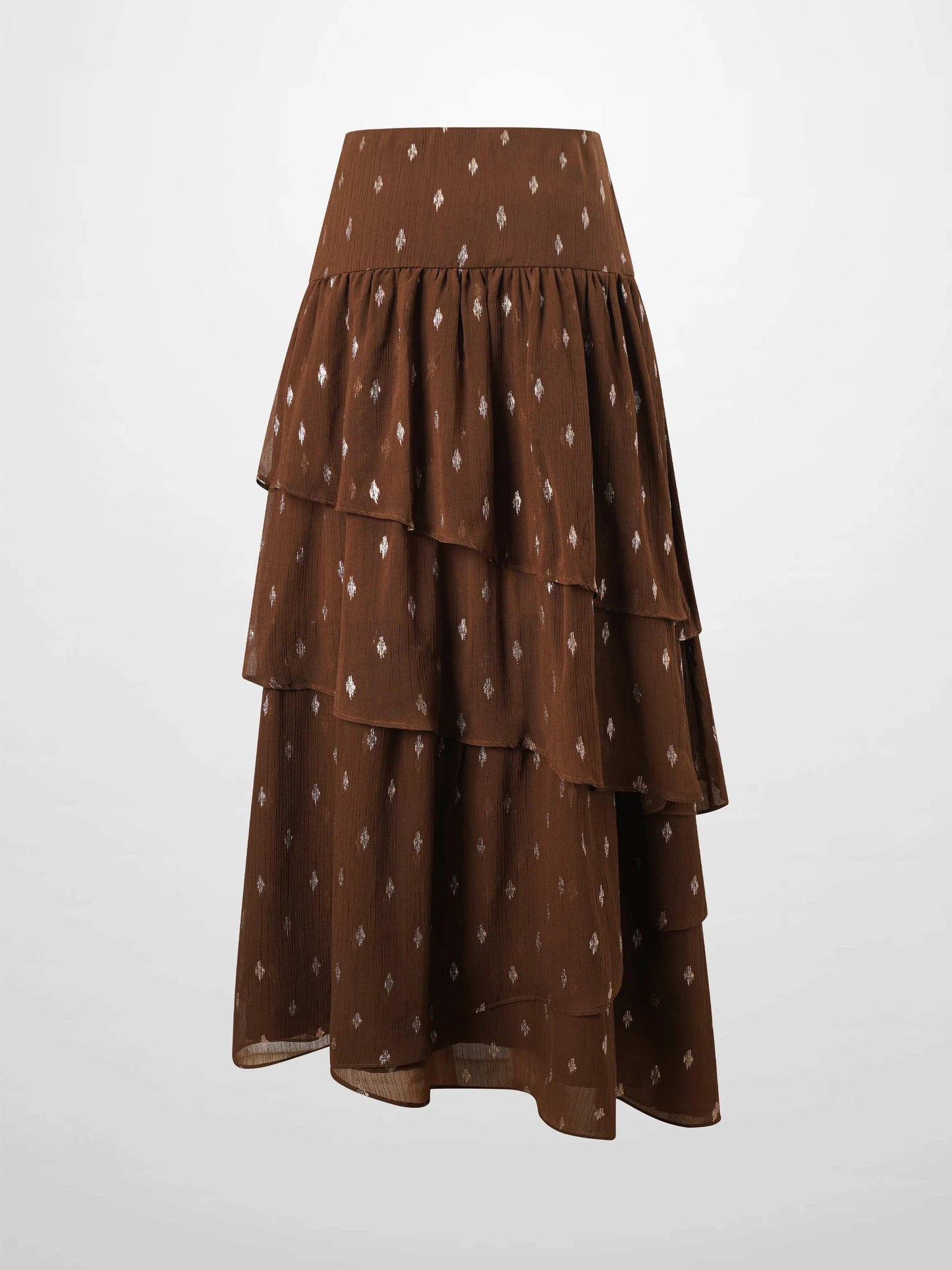 Chiffon Layered Skirt-Gold Brushed by SPACE