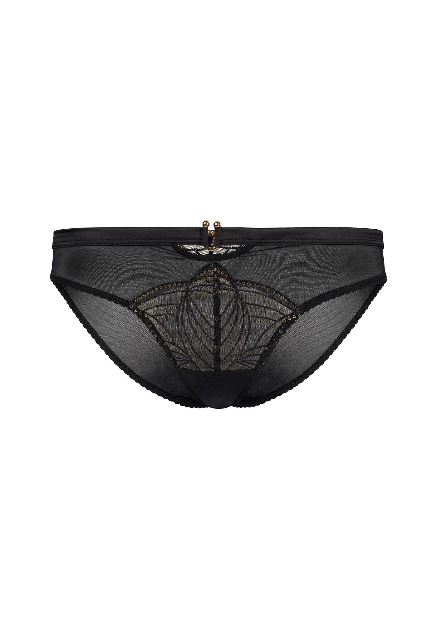 Gossard Viva Black Sheer Embroidered Bikini Panties by Gossard Lingerie