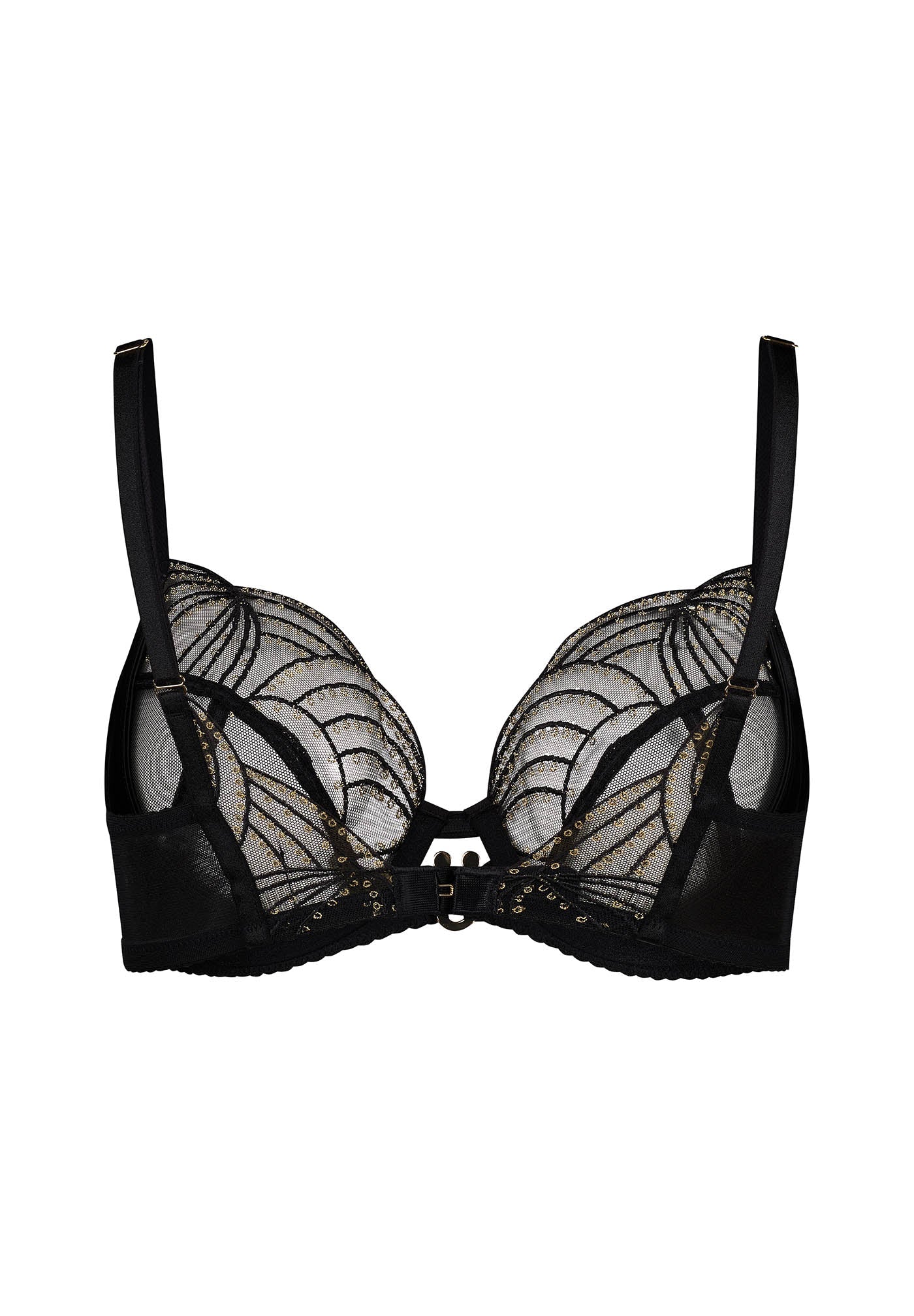 Gossard Viva Black Sheer Plunge Bra-4