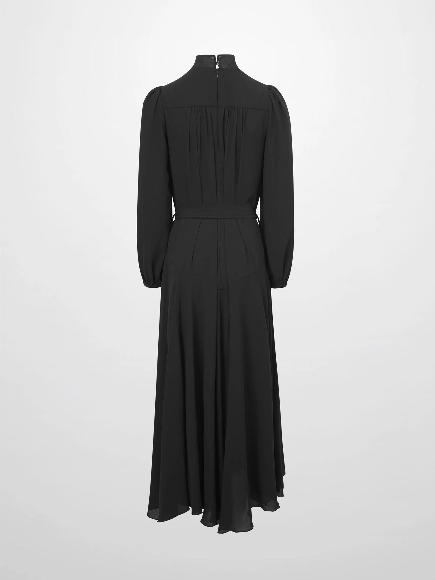 Asymmetrical Bottom Belted Dress-Black by Stella & Rose