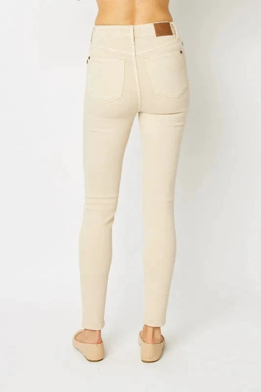 Judy Blue Full Size Garment Dyed Tummy Control Skinny Jeans by Trendsi