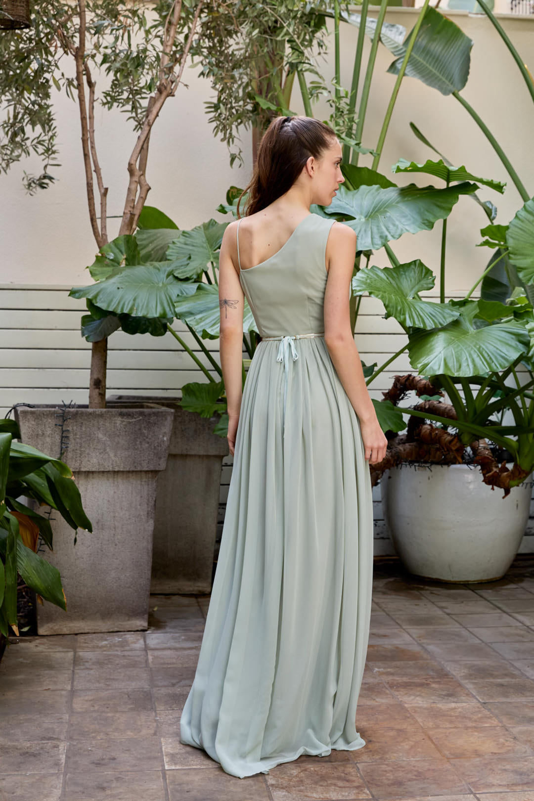 Evangeline Sonnet Elegant Dress – Sage Green