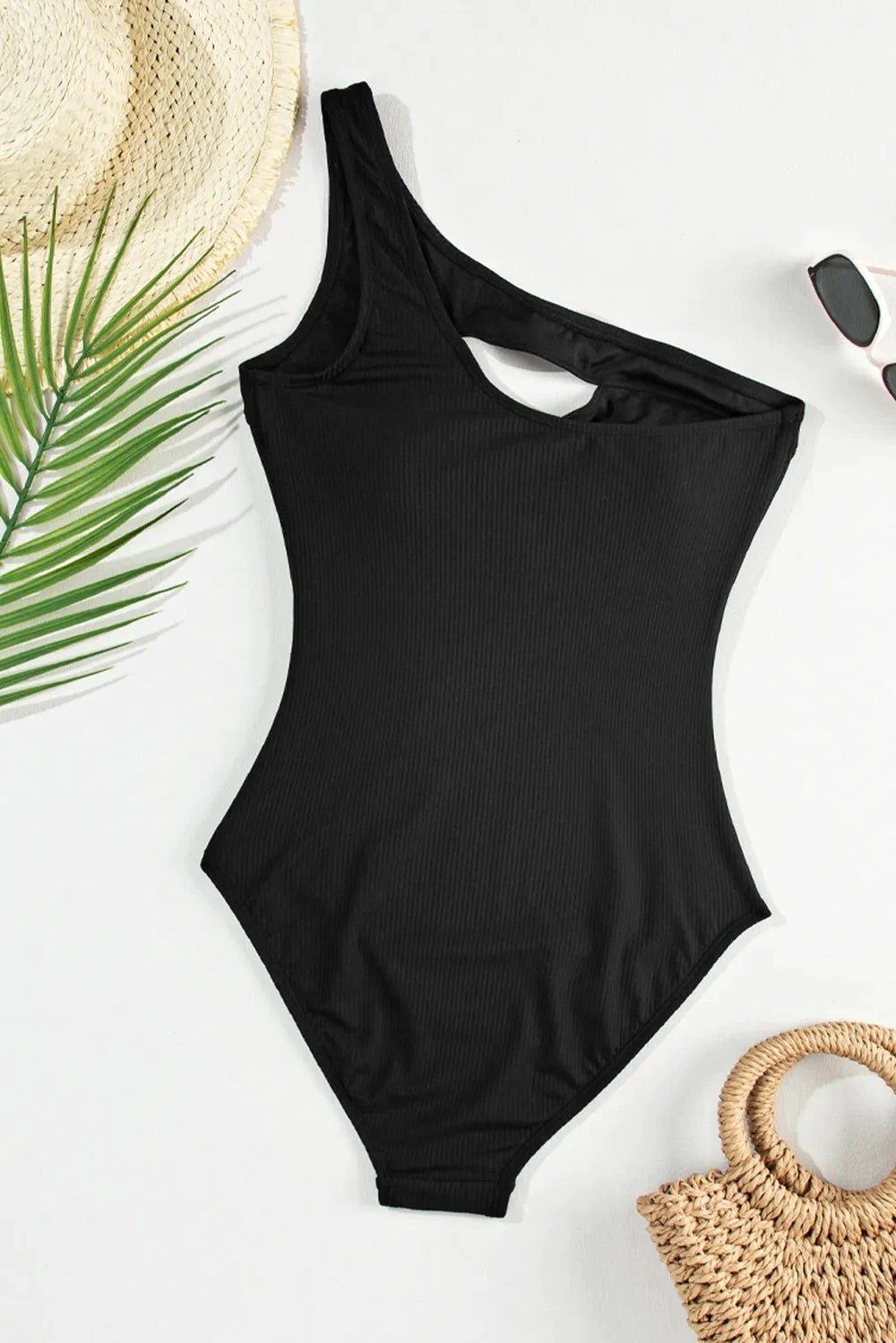 Cutout One Shoulder Sleeveless One-Piece Swimwear by Trendsi