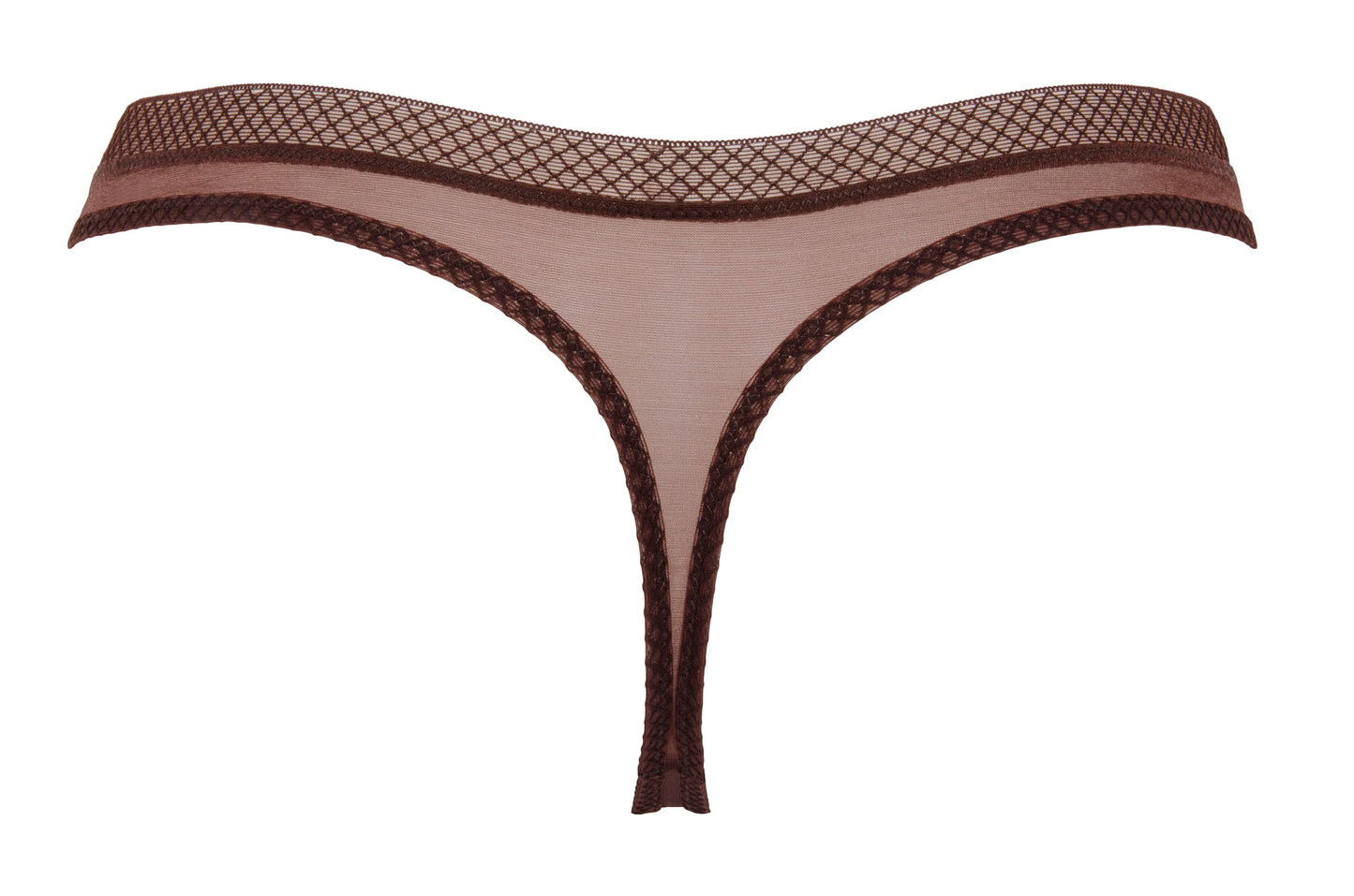 Sheer See Through Thong Panty Gossard Glossies Rich Brown-3