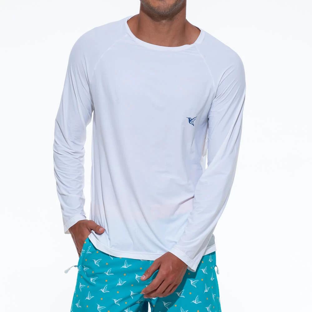Ultralight UPF Activity Shirt | Mens Long-Sleeve UV Sun Protection | White by Live Kolibri