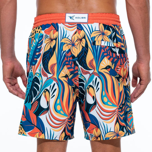 Mens Designer Board Shorts | Jungle Original Print by Live Kolibri