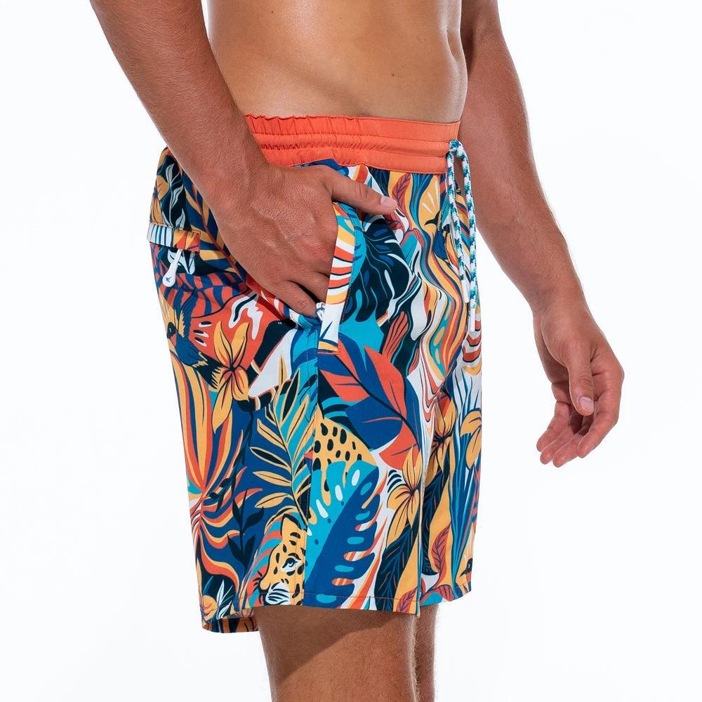 Mens Designer Board Shorts | Jungle Original Print by Live Kolibri