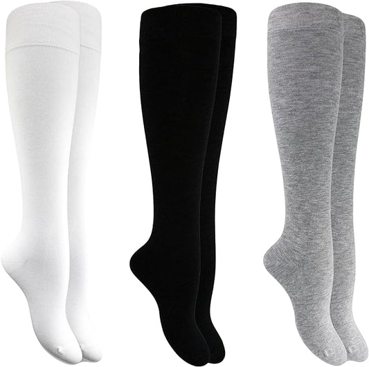 3 Pairs Women's Bamboo Knee High Seamless Dress Socks – Soft & Moisture-Wicking-1