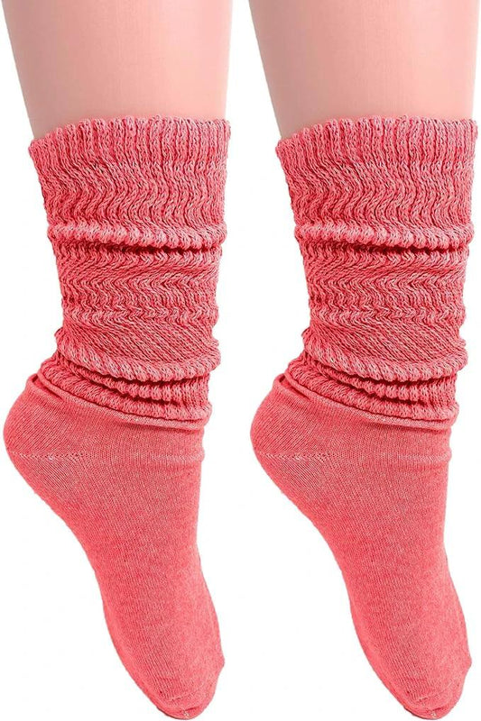 Women's Cotton Lightweight Slouch Socks – Extra Thin, 2 Pairs, Size 9-11 | Soft & Breathable by AWS/American Made