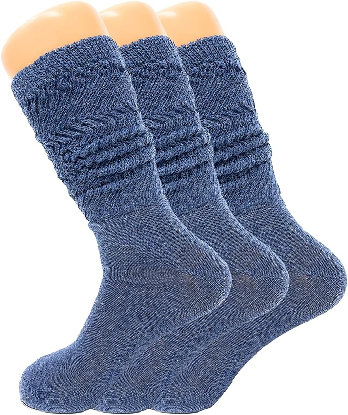 Women's Slouch Knee High Socks – 3 Pairs, Size 9 - 11 | Soft, Breathable & Versatile - Ansley Effect