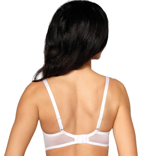 Bridal Sheer Lace Demi Cup Bra Roza Anuk White-1