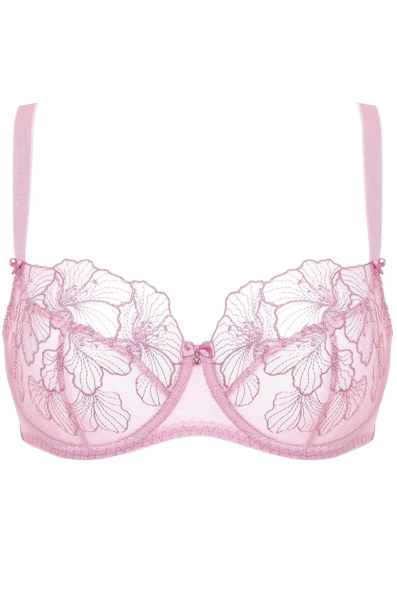 Sheer Mesh Floral Embroidered Bra Gorteks Bloom by Gorteks Lingerie
