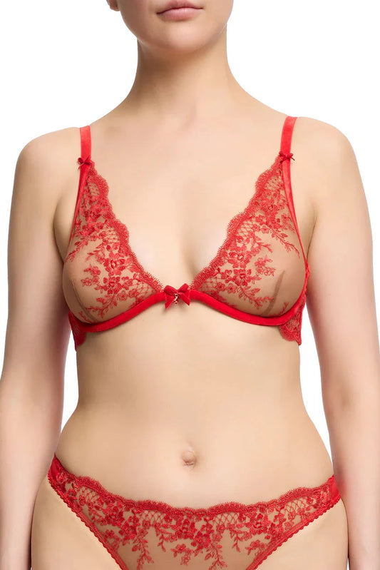 Dita Von Teese Lavinia Flame Plunge Bra Red-1