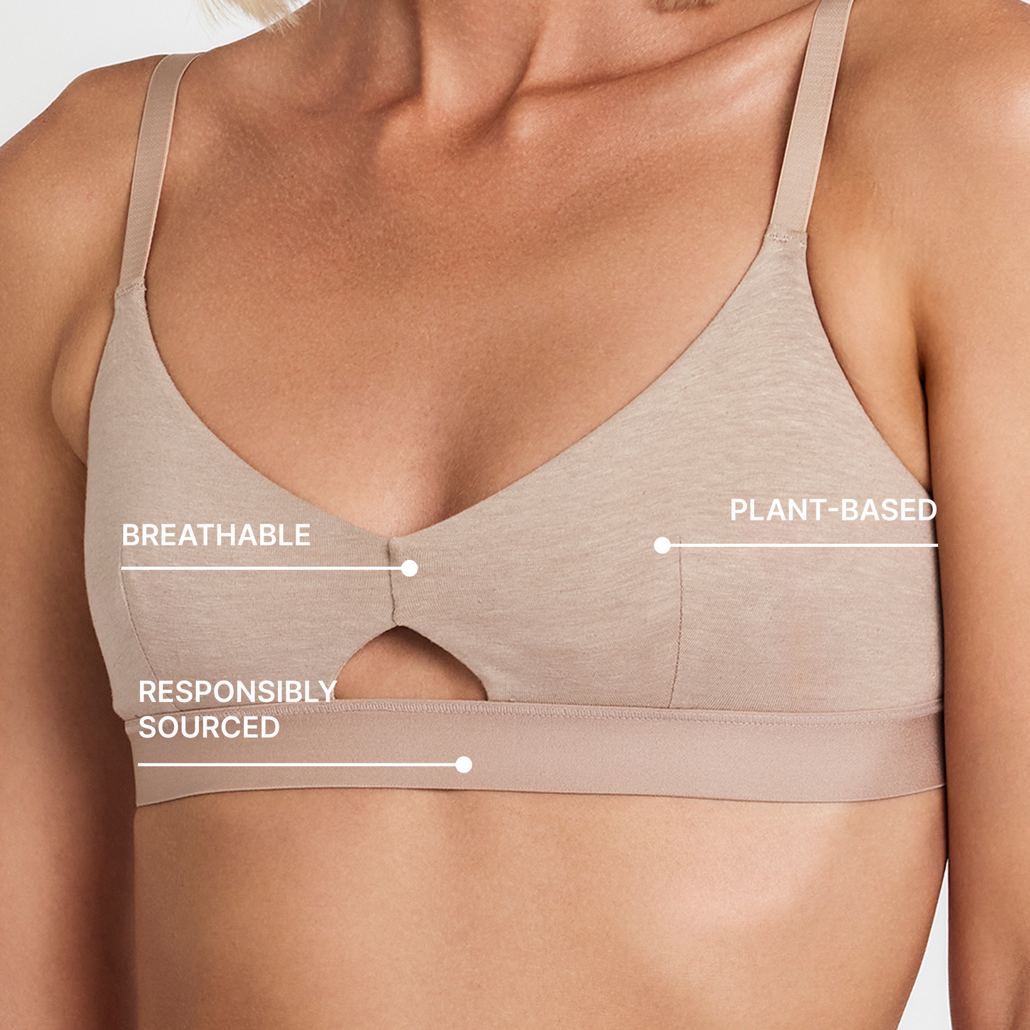 HempCo Keyhole Bra - Naturally Breathable Hemp Bralette for Soft Support and Everyday Comfort