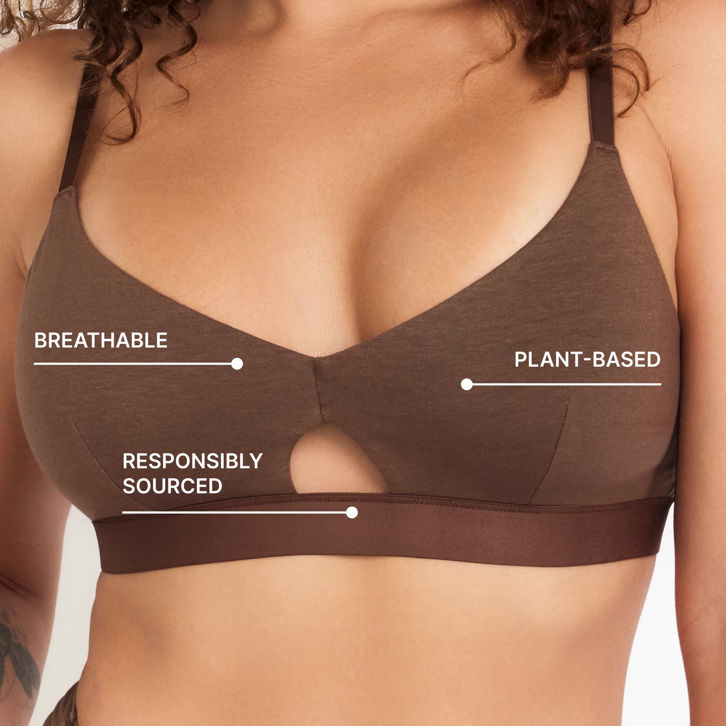 Keyhole Hemp Bralette - Naturally Breathable, Comfortable For Everyday Wear With Soft Support by Net Positive
