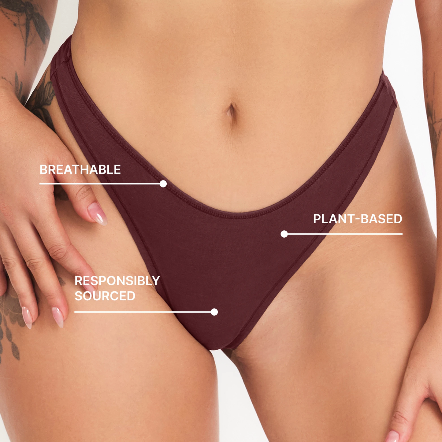 Organic Hemp Thong - Breathable Ultra-Light Fiber for Natural Everyday Comfort in Sour Cherry by Net Positive