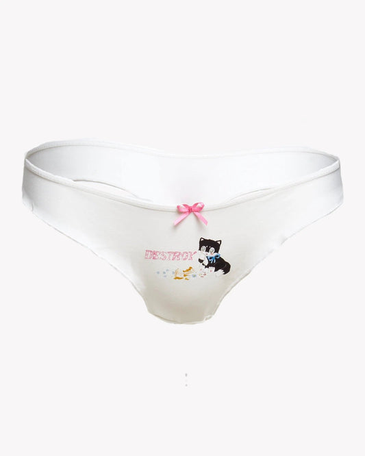 Destroy Kitty Cotton Frill Cheekster by Cats n Scribbles