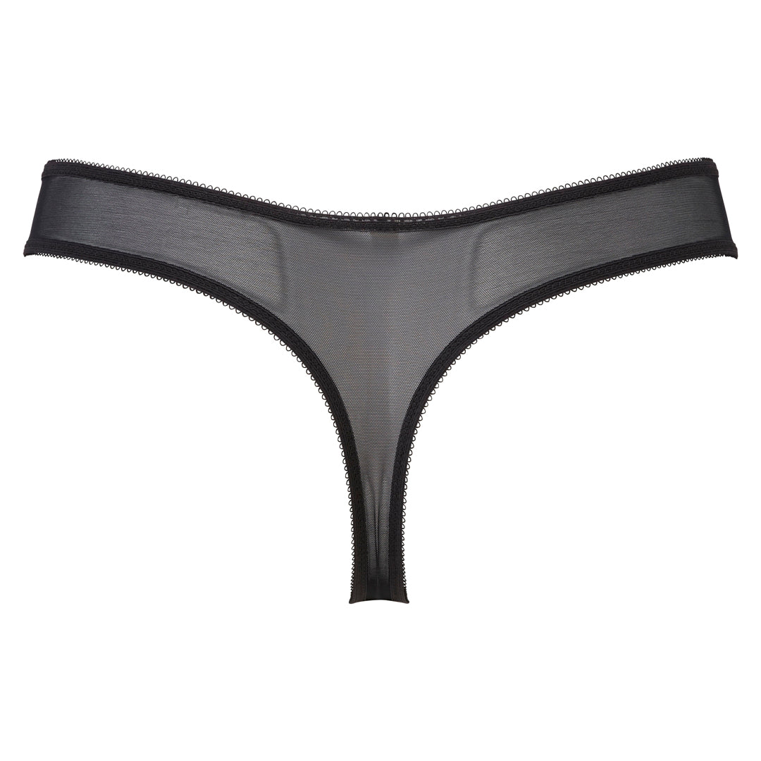 Gossard Glossies Lace Black Sheer Thong Panty