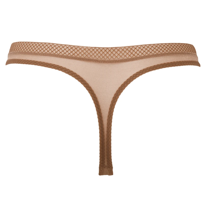 Gossard Glossies Sheer Thong Panty Bronze by Gossard Lingerie
