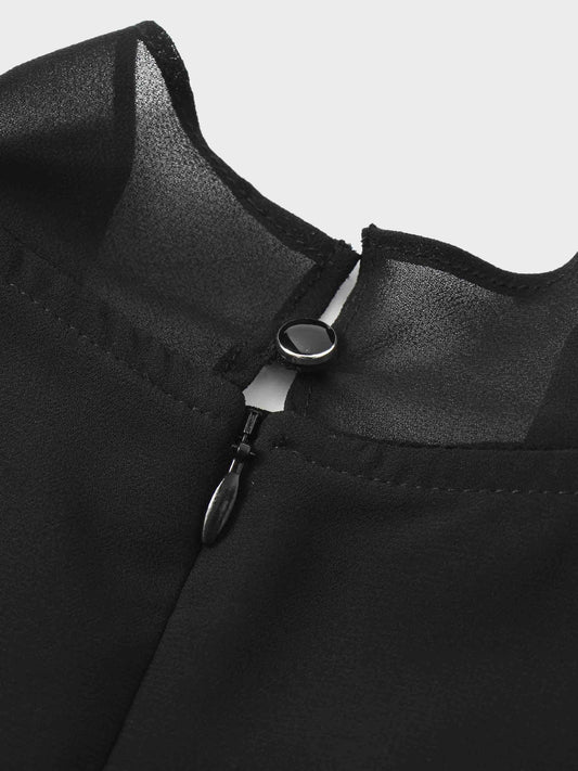 Asymmetrical Bottom Belted Dress-Black by Stella & Rose