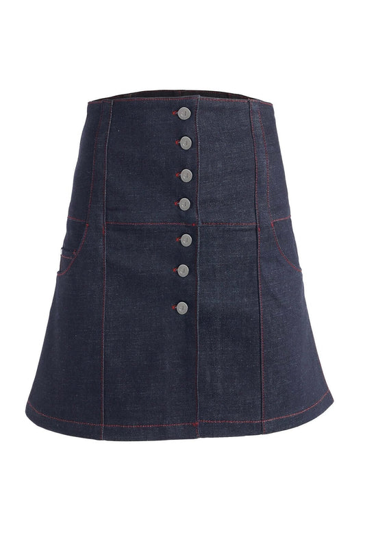 JENDUE Chaby Denim Mini Skirt | High-Waist A-Line by Jendue