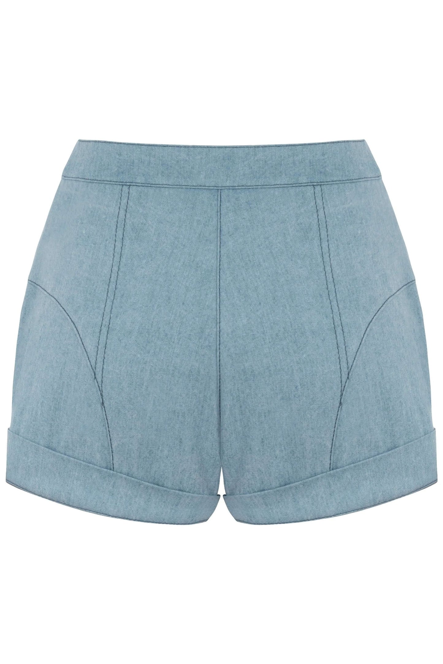 JENDUE Marvel Denim Shorts - Light Wash High-Waist by Jendue