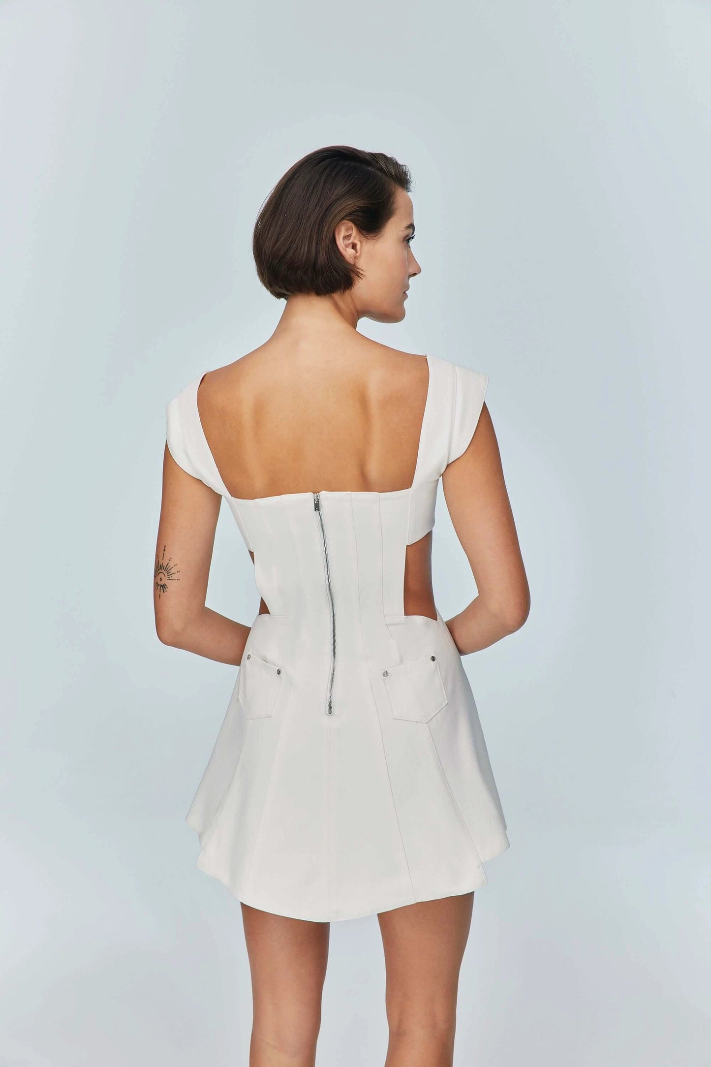 JENDUE Ron White Cut Out Denim Mini Dress - Modern & Chic by Jendue