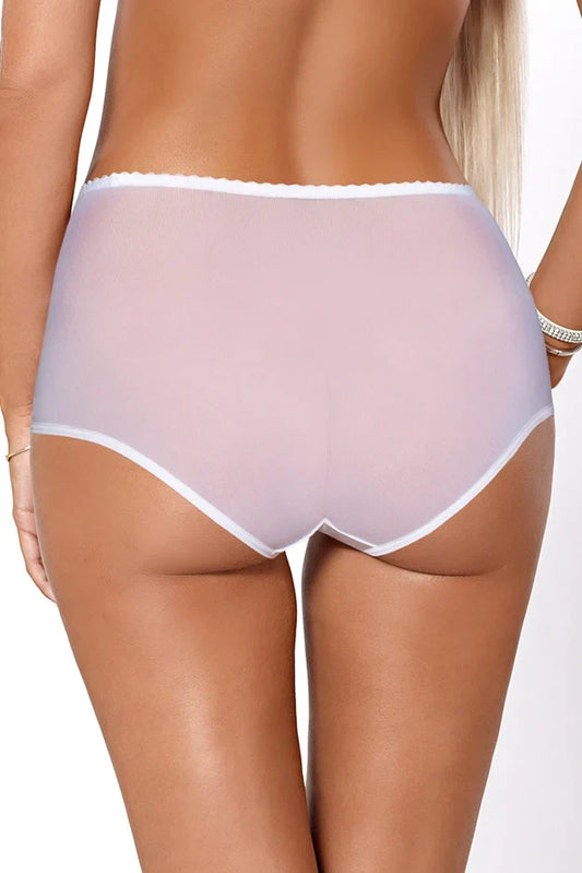 PariPari Jenny Sheer Embroidered High-Waist Panty White