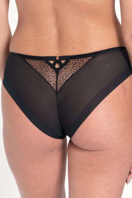 Samanta Kendall Semi-Sheer Mid-Rise Brief Panty