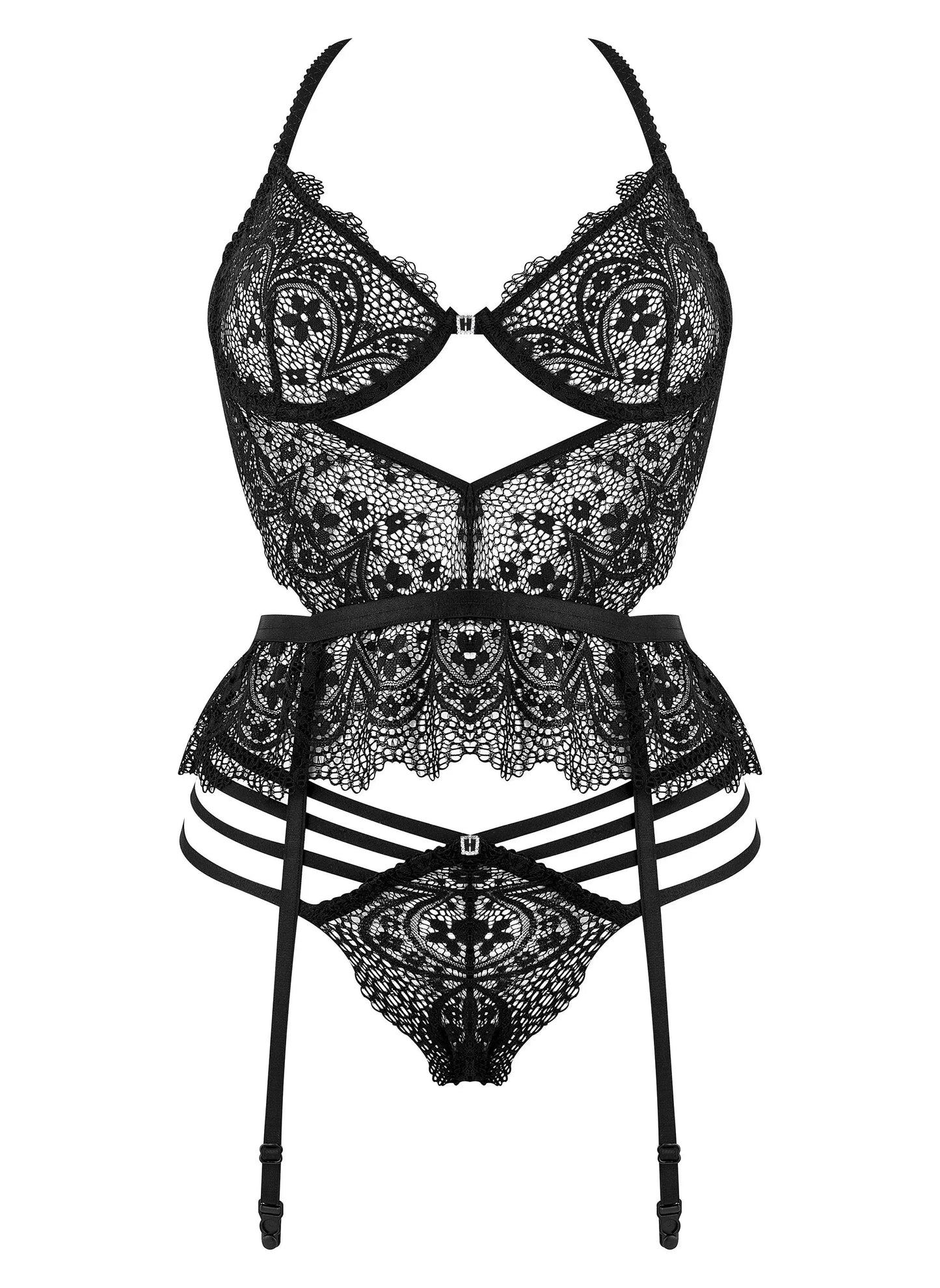 Lace Bustier Garter & String Set Beauty Night Temptation by Beauty Night Fashion