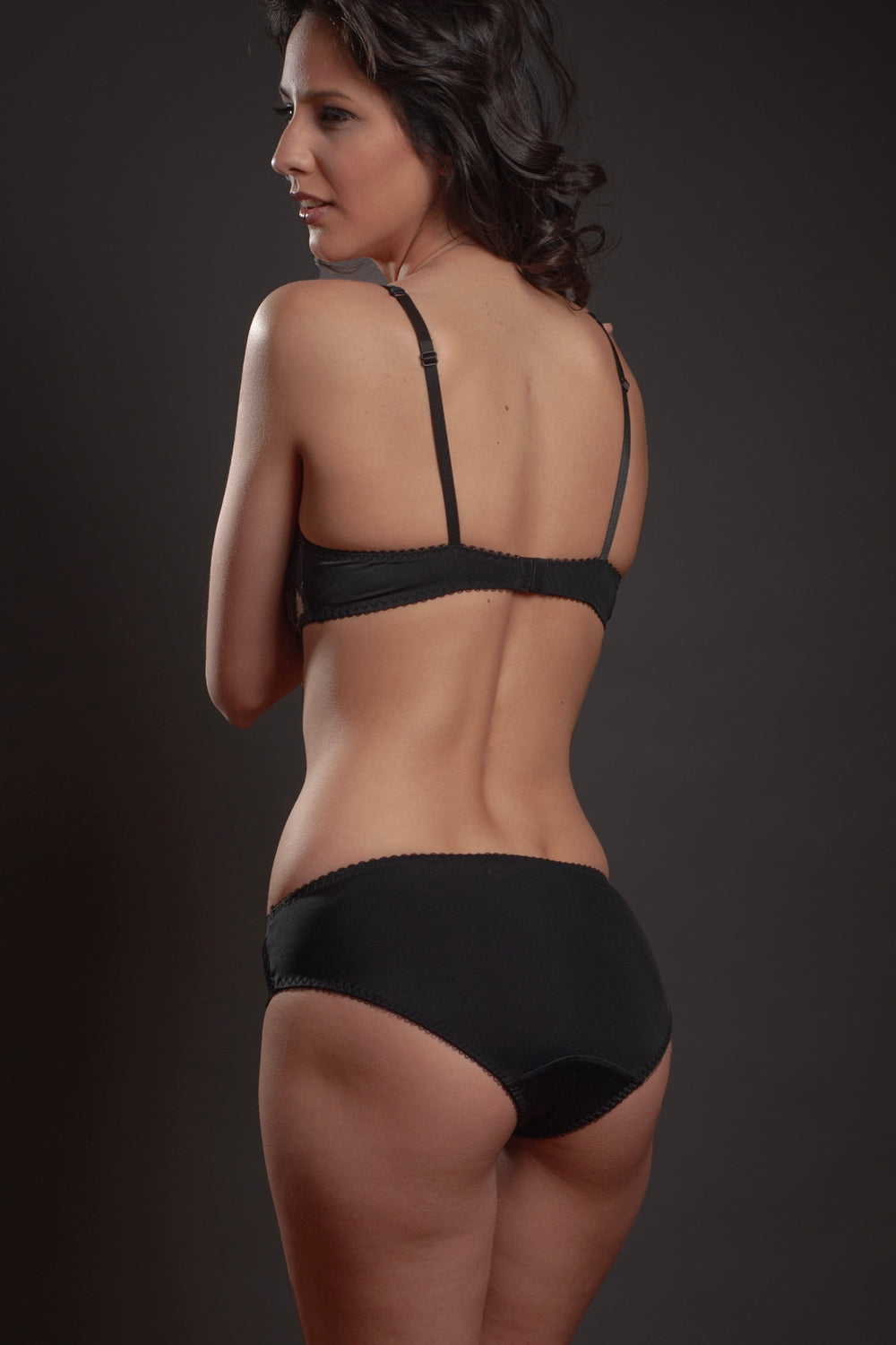 Sheer Mesh Lace Trim Bikini Panty Lavinia Silver Feathers by Lavinia