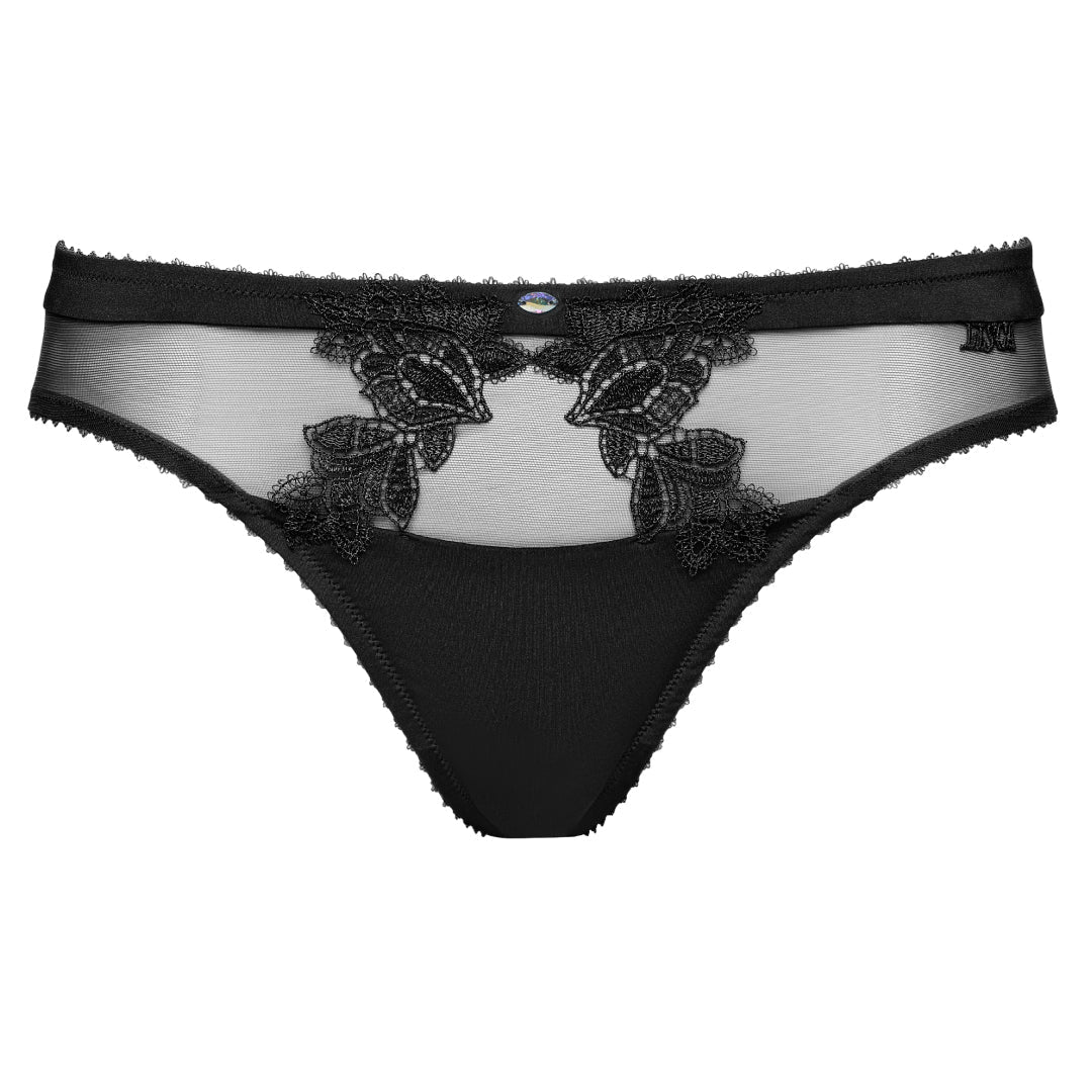 Lisca Peony Black Sheer Mesh Lace Bikini Panty