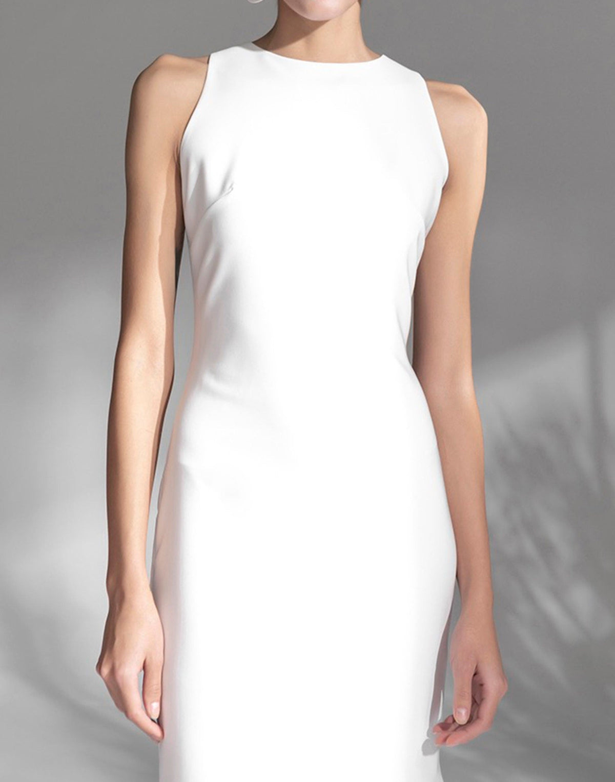 Aureline Arc Scoop-Neck Asymmetric Satin Wedding Dress