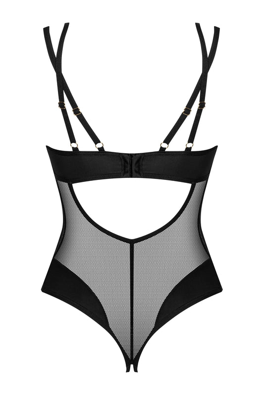 Crotchless Mesh Black Teddy: Obsessive Lingerie Ultimate Allure by Obsessive Lingerie