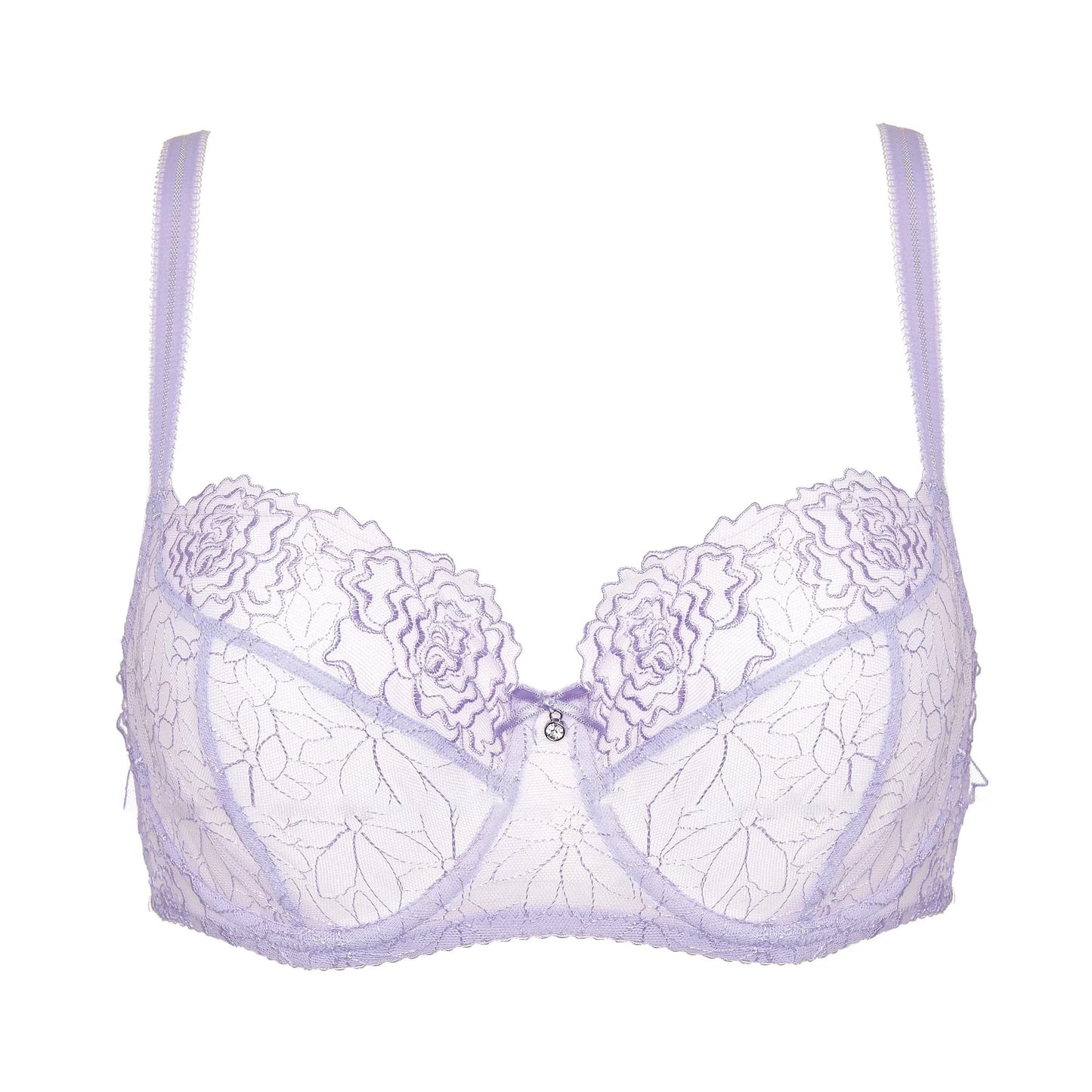 Sheer Mesh Balconette Bra Pamela Lavender by Gorteks Lingerie