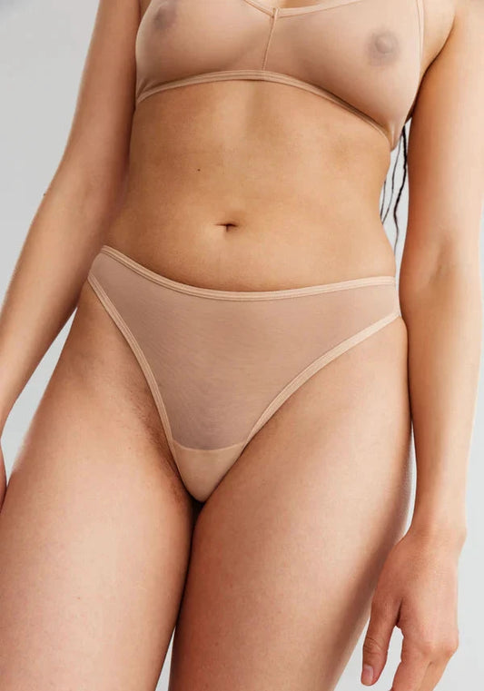 Sheer High Leg Thong Panty Blush The Mesh Bare by Blush Lingerie