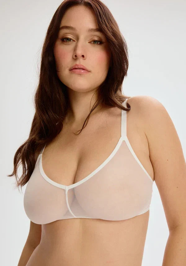 Blush The Mesh White Sheer Wireless Bralette