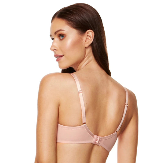 Soft See-Through Embroidery Balconette Bra Mable Pink by Gorteks Lingerie