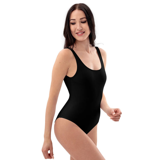 Black Solid Print One-Piece Swimsuit by Coral Cove by Lakeshore Lifestyles