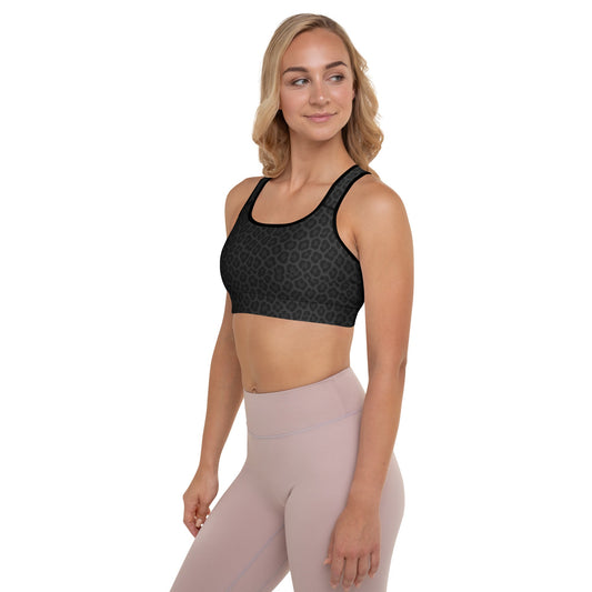 Black Panther Print Padded Sports Bra