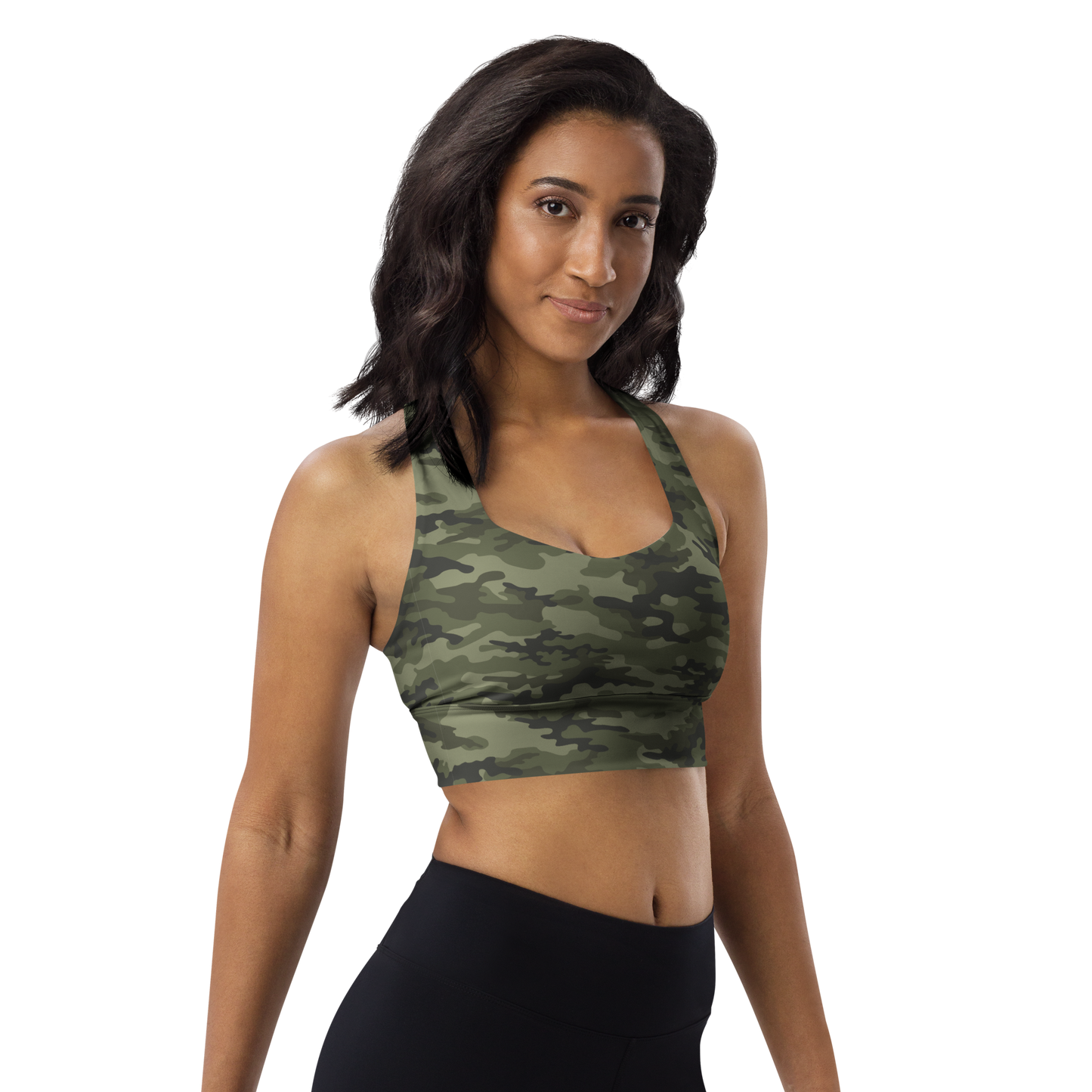 The Casual Camo Company Longline Sports Bra by K-LINE GEAR LLC