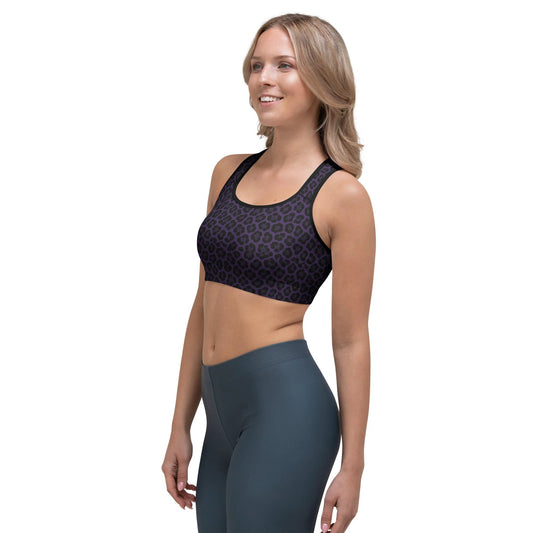 Purple Panther Print Sports Bra by Coral Cove by Lakeshore Lifestyles