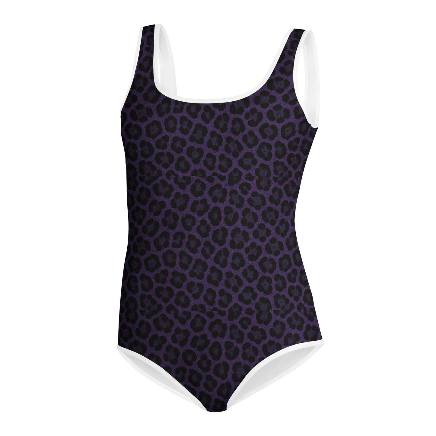 Purple Panther Print One-Piece Youth Swimsuit by Coral Cove by Lakeshore Lifestyles