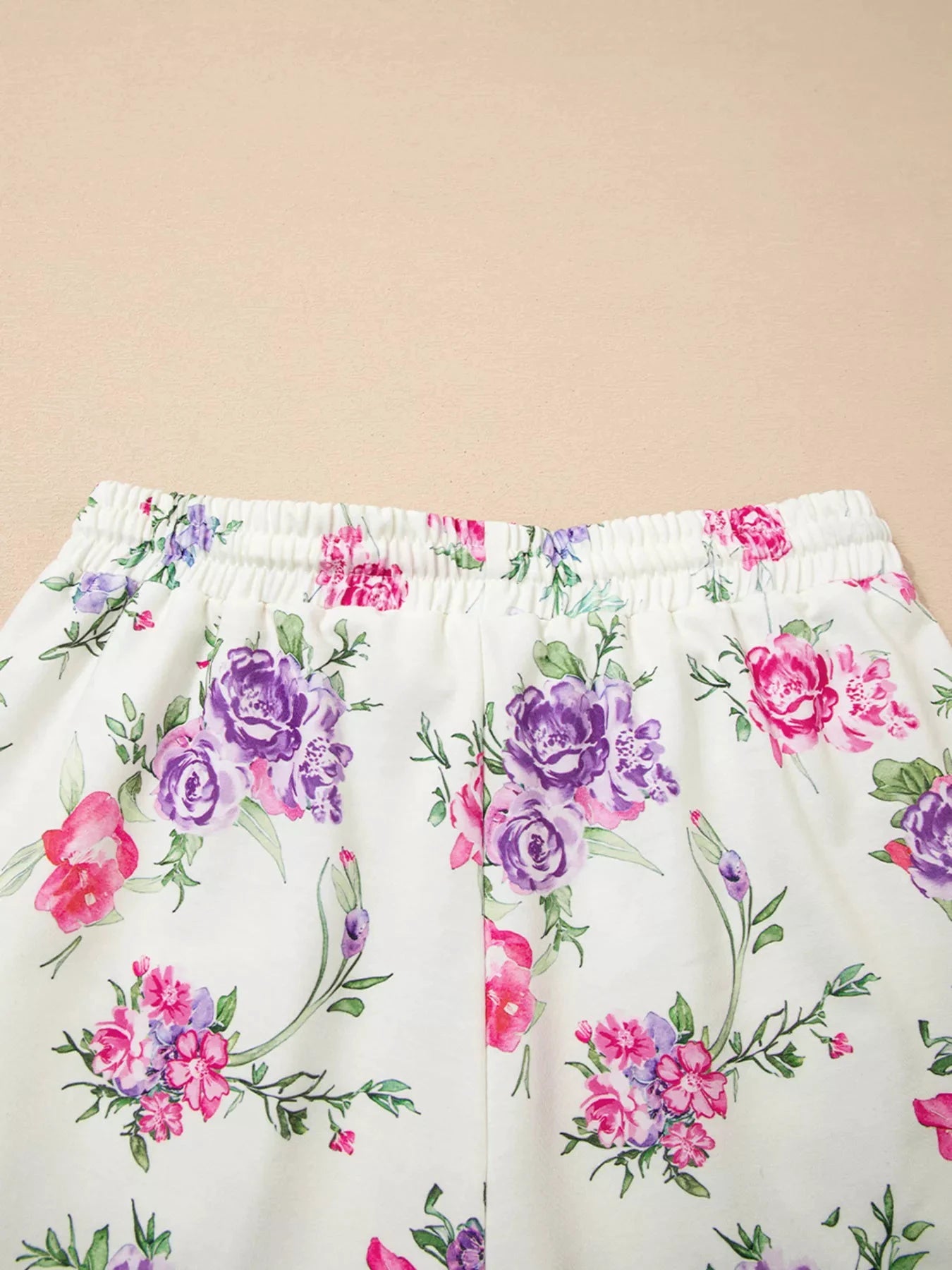 Floral Print Round Neck Top and Drawstring Pants Lounge Set by Trendsi