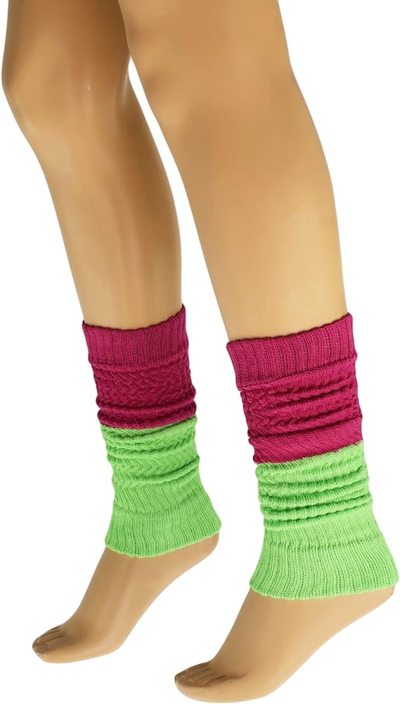 1 Pair Women’s Colorful Cotton Knitted Leg Warmers – 21 Inches – Soft, Stretchy & Stylish