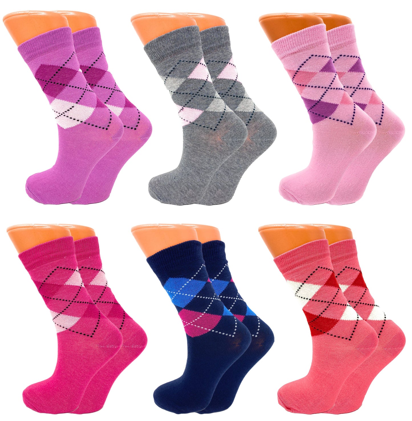 Women’s Combed Cotton Crew Socks – 6 Pairs, Colorful Soft & Breathable, Shoe Size 5-10, Moisture-Wicking